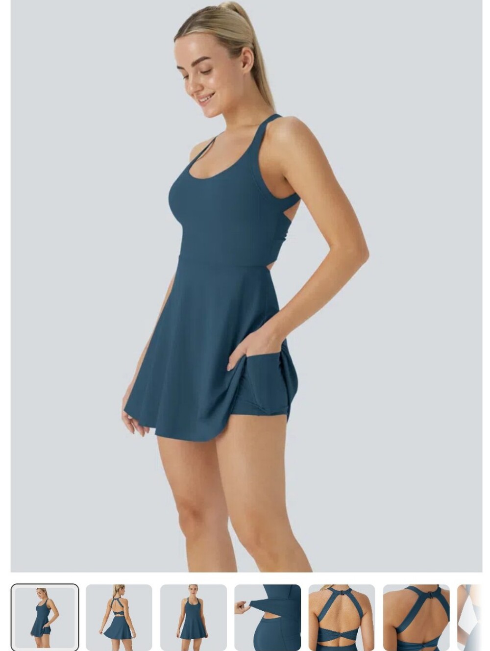 HALARA SoftlyZero Airy Backless Twisted InstantCool Dance Active Dress-Easy Peey